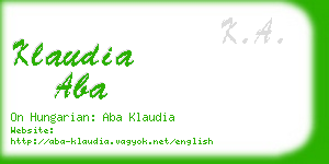 klaudia aba business card